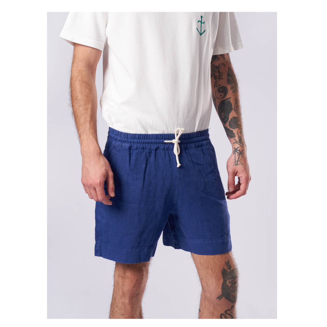 Navy blue linen on sale shorts